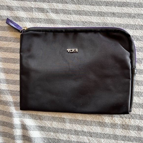 Tumi Other - Tumi for Delta Black and Purple Zipper Pouch